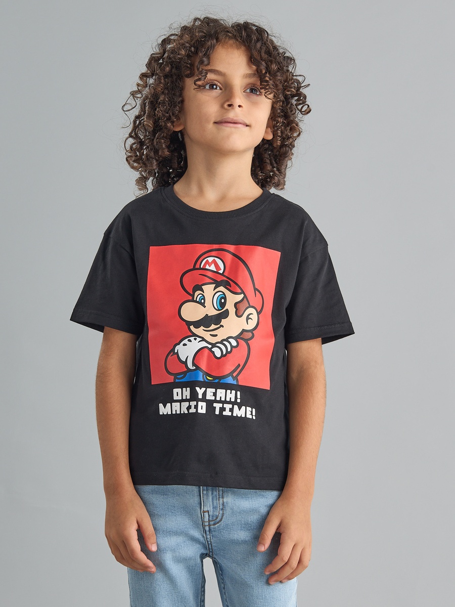 Mario Print Cotton T-Shirt