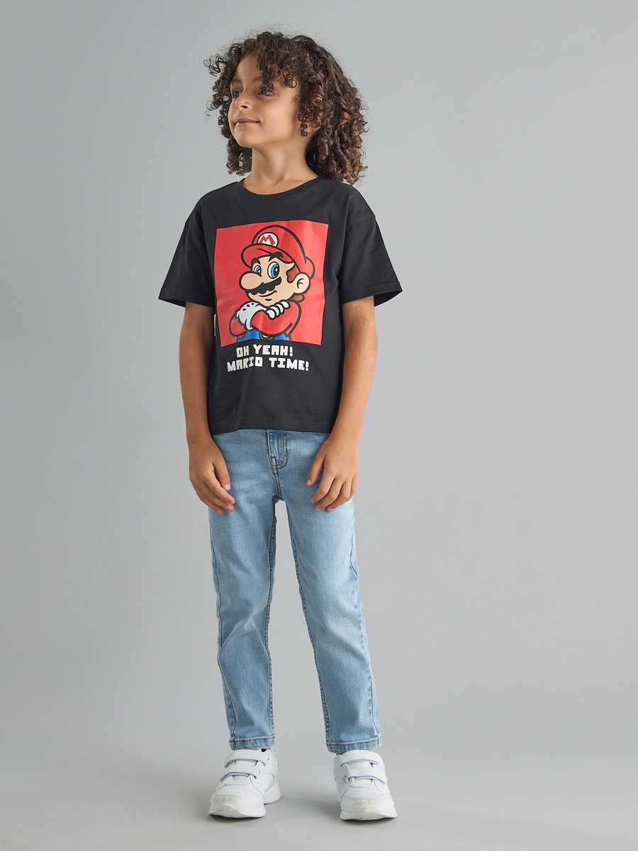 Mario Print Cotton T-Shirt