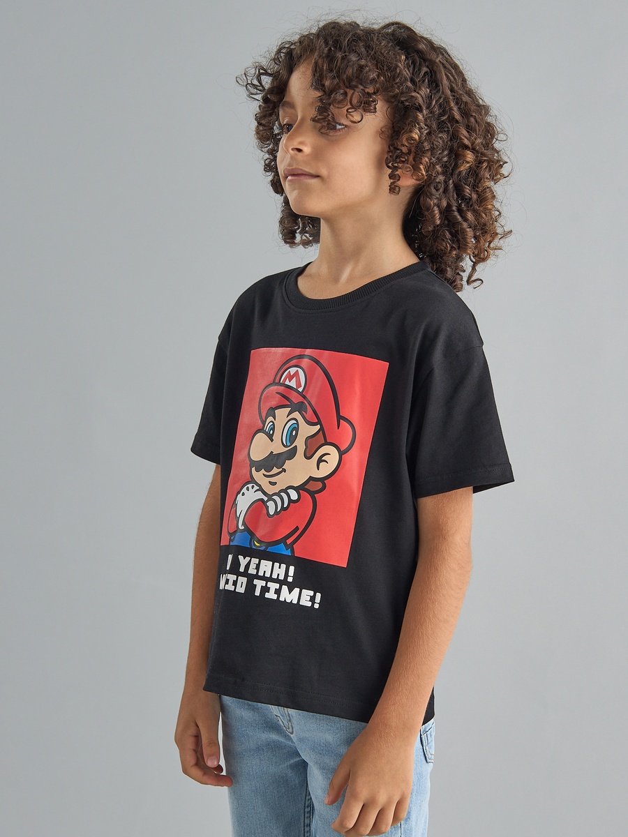 Mario Print Cotton T-Shirt