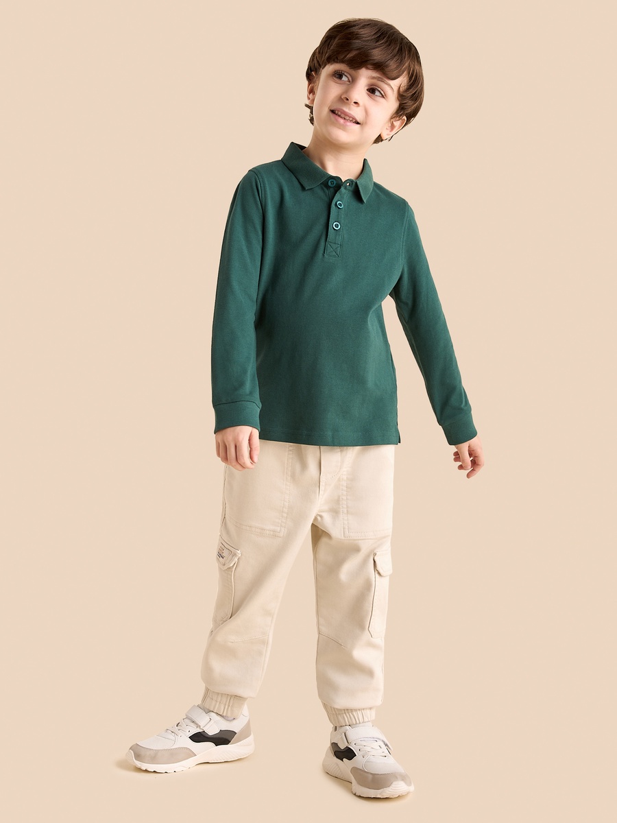 Textured Cotton Polo T-Shirt
