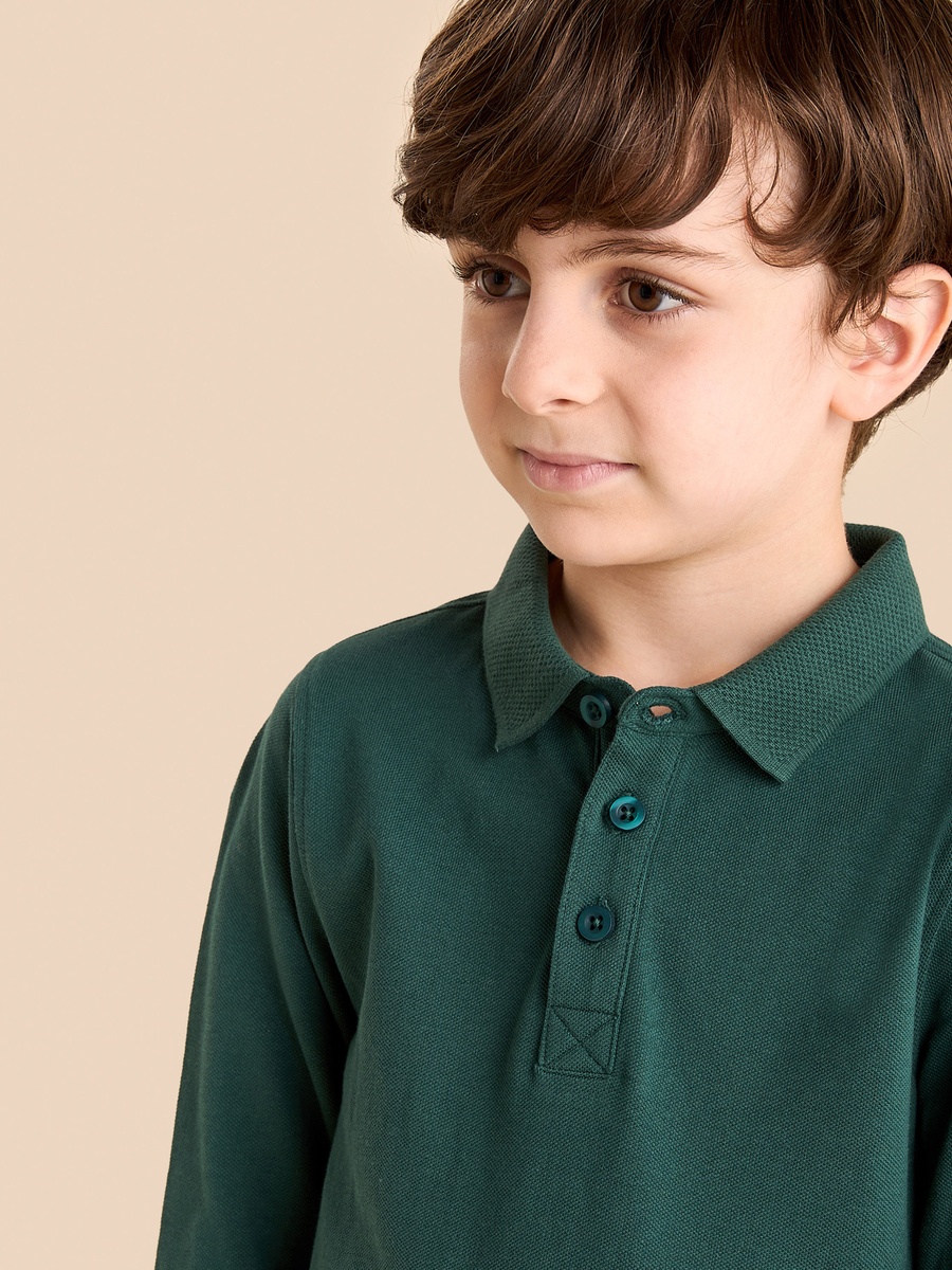 Textured Cotton Polo T-Shirt