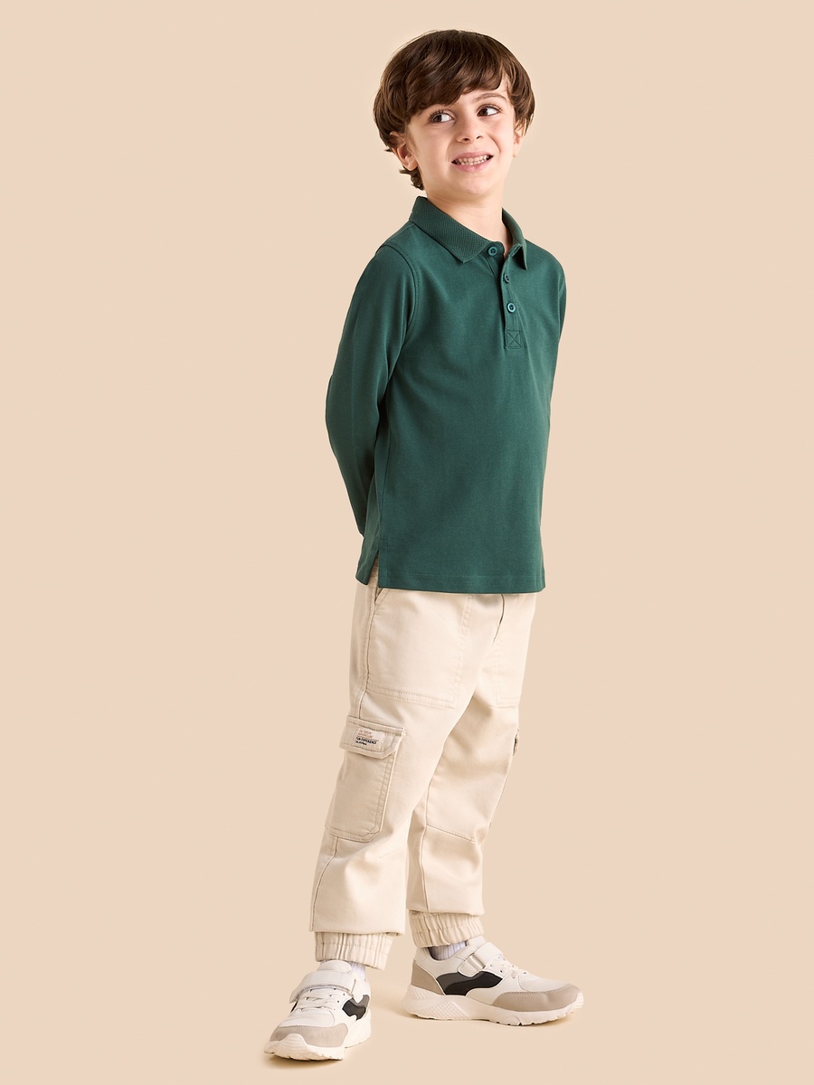 Textured Cotton Polo T-Shirt