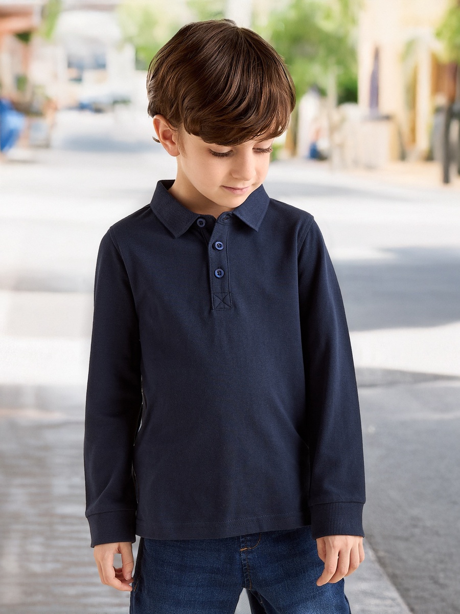 Textured Cotton Polo T-Shirt