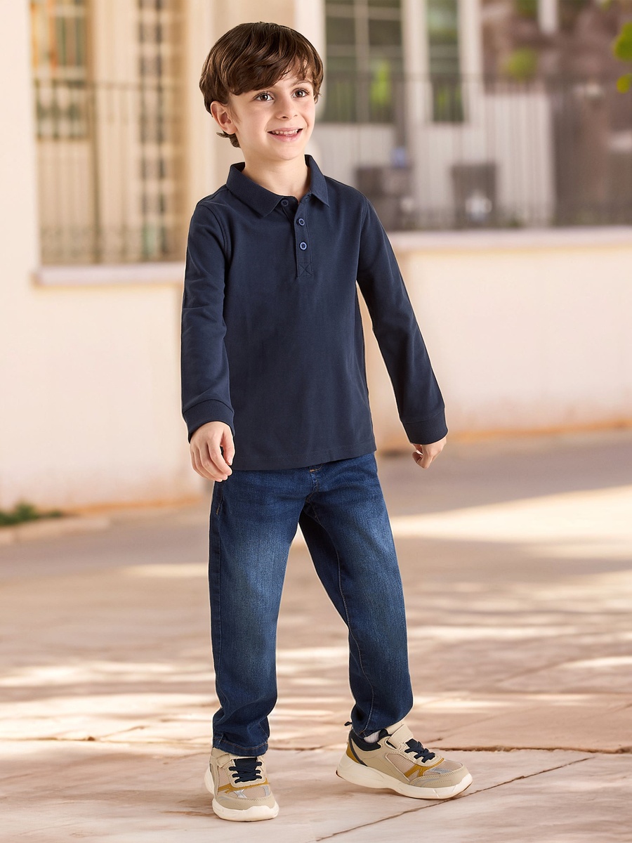 Textured Cotton Polo T-Shirt