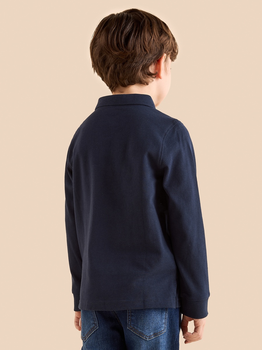 Textured Cotton Polo T-Shirt