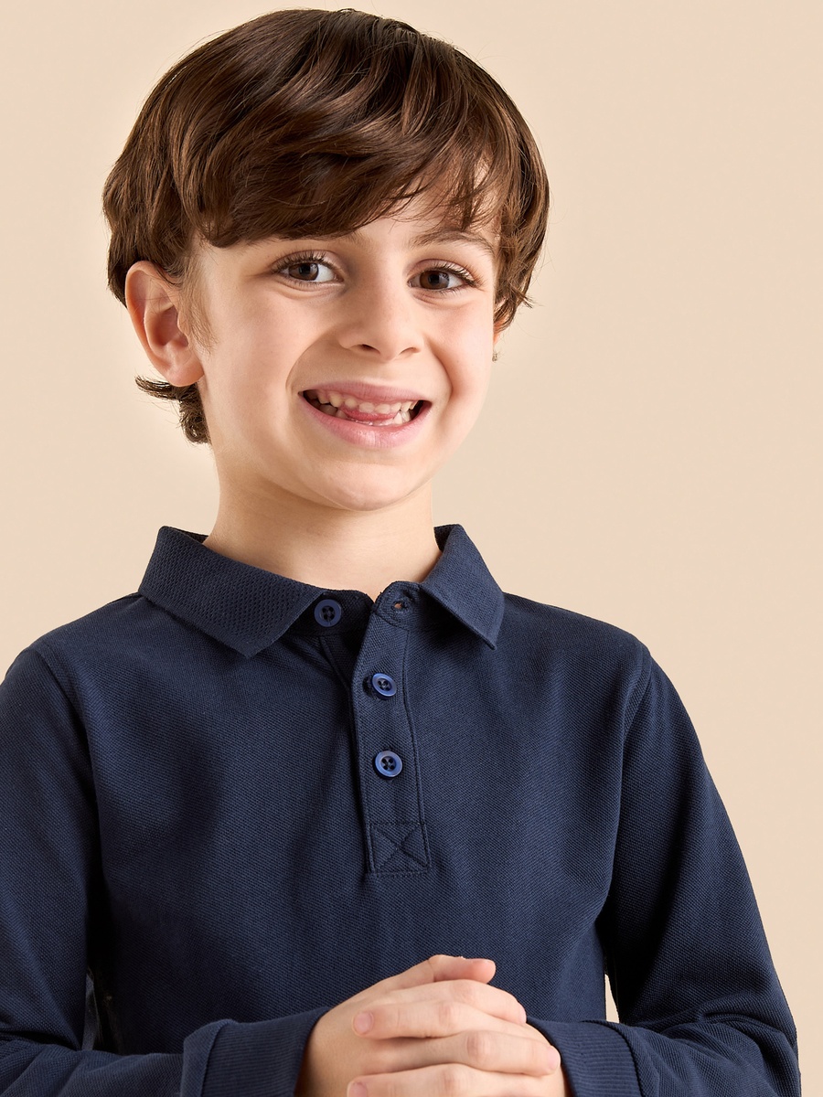 Textured Cotton Polo T-Shirt