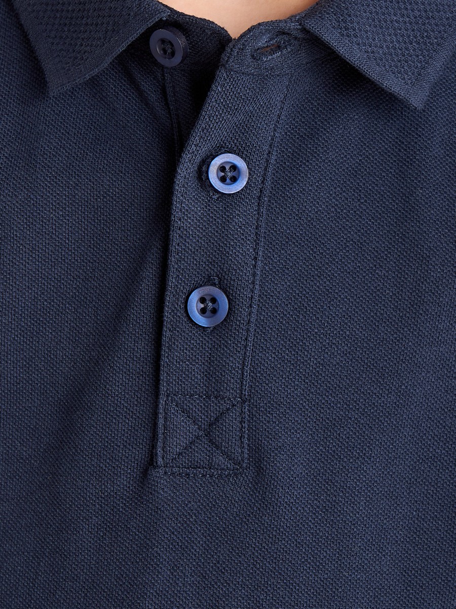 Textured Cotton Polo T-Shirt