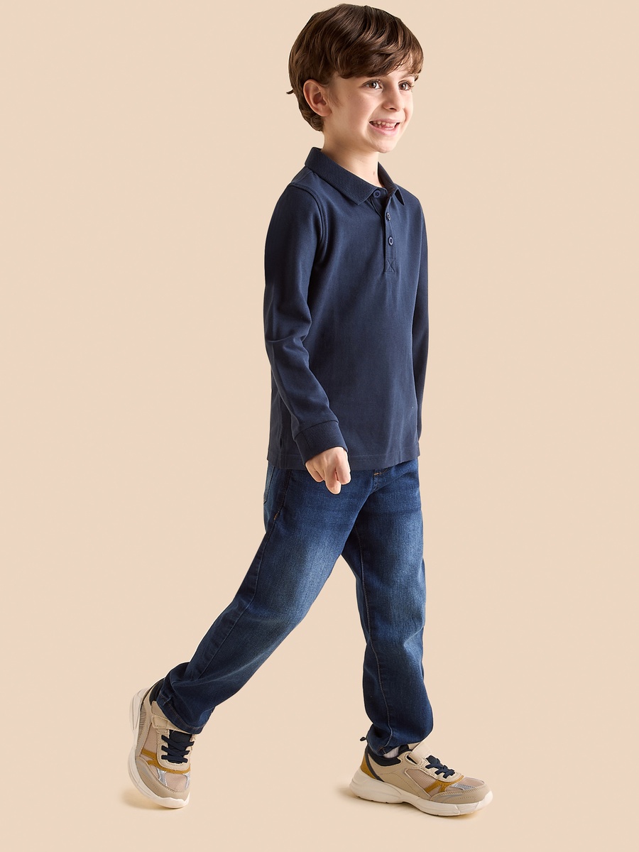 Textured Cotton Polo T-Shirt