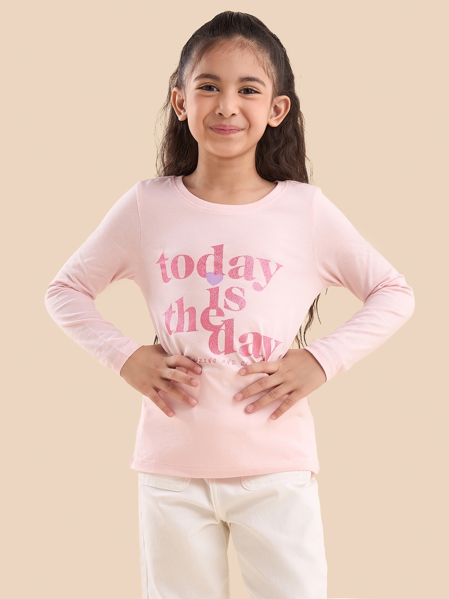 Slogan Print Cotton T-Shirt