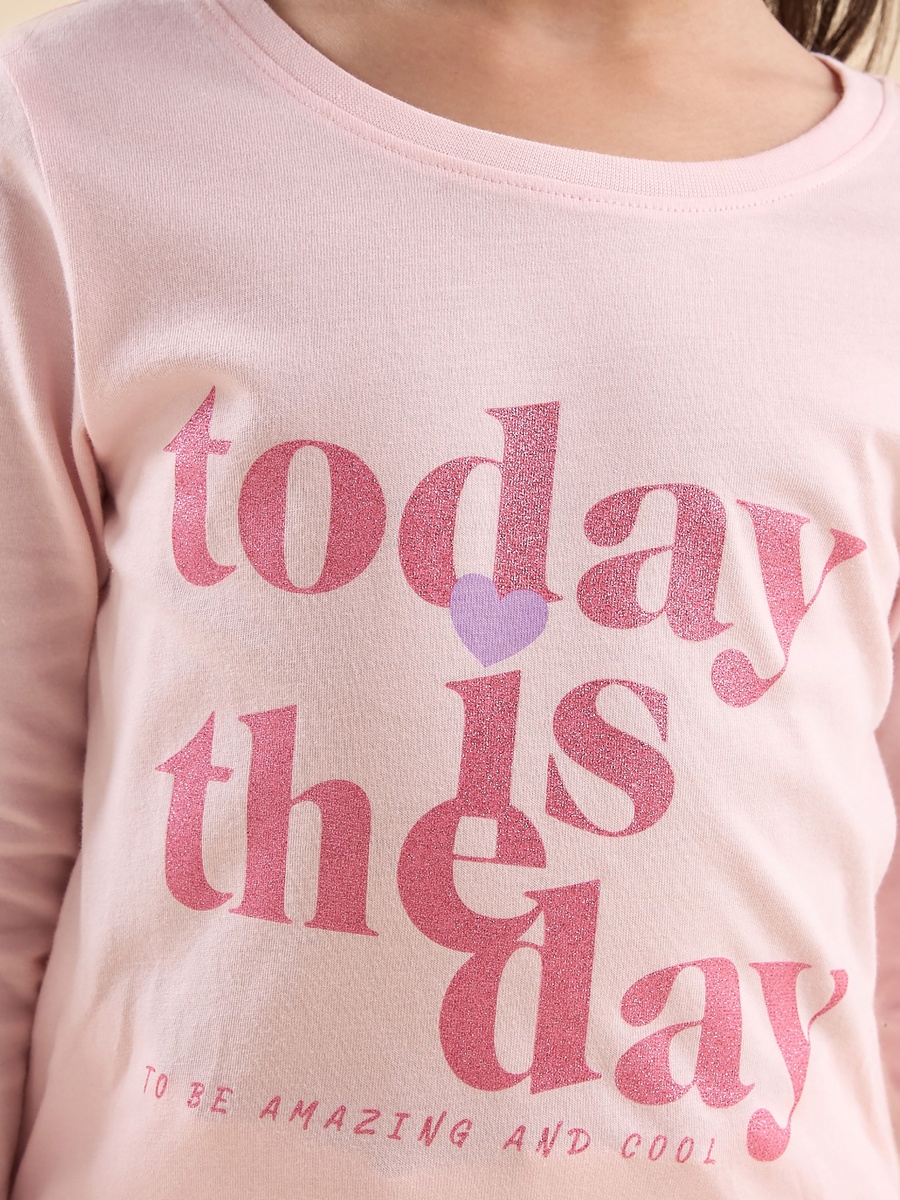 Slogan Print Cotton T-Shirt