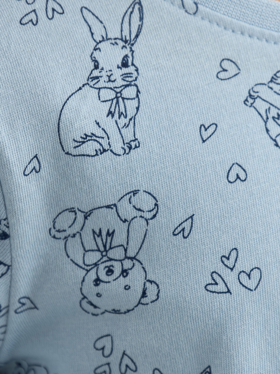 Bear and Bunny Print Cotton T-Shirt