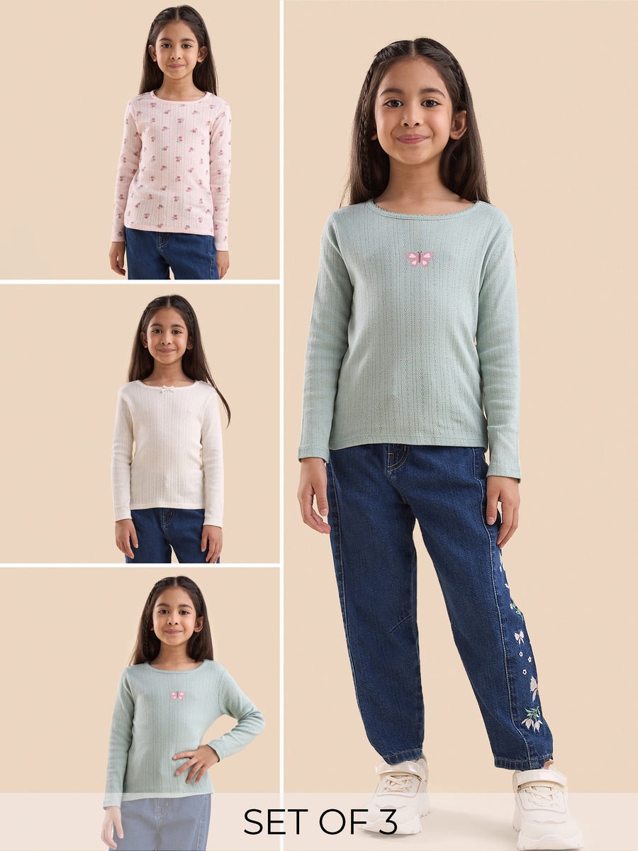 Pack of 3 - Assorted Pointelle T-Shirt