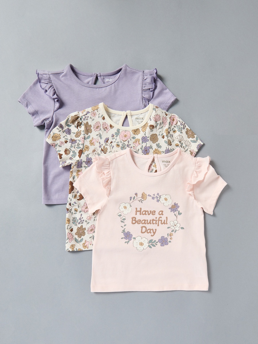 Pack of 3 - Floral Print Better Cotton T-Shirt