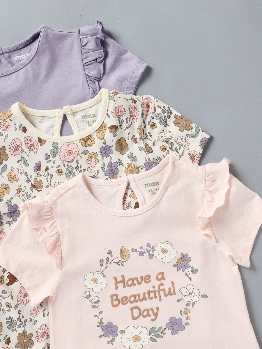 Pack of 3 - Floral Print Better Cotton T-Shirt