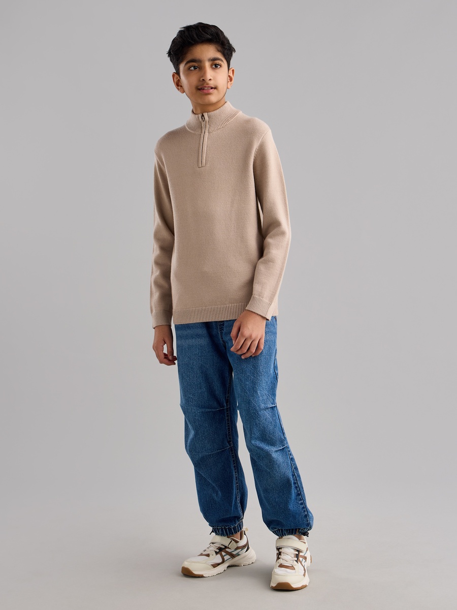 Half Zip High Neck Sweater