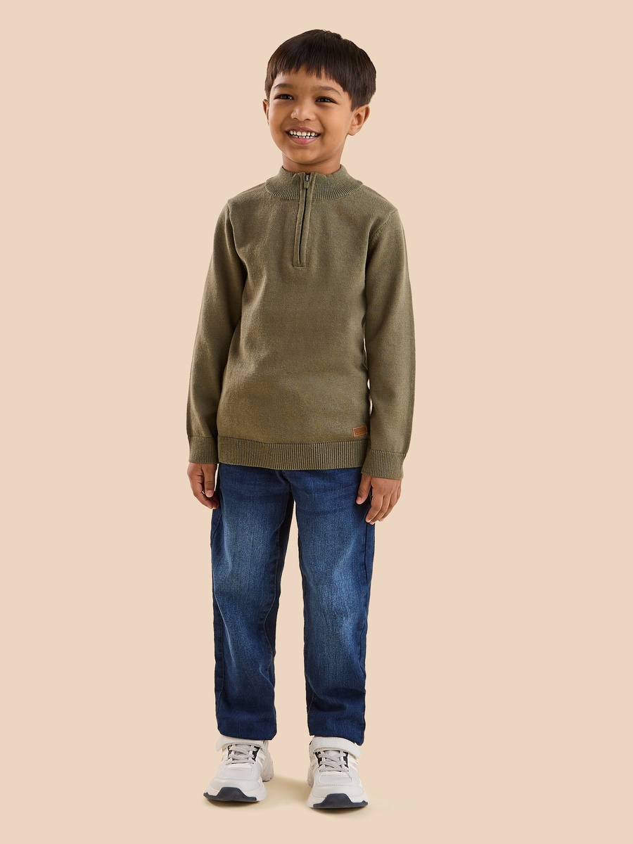Half Zip Funnel Neck Sweater