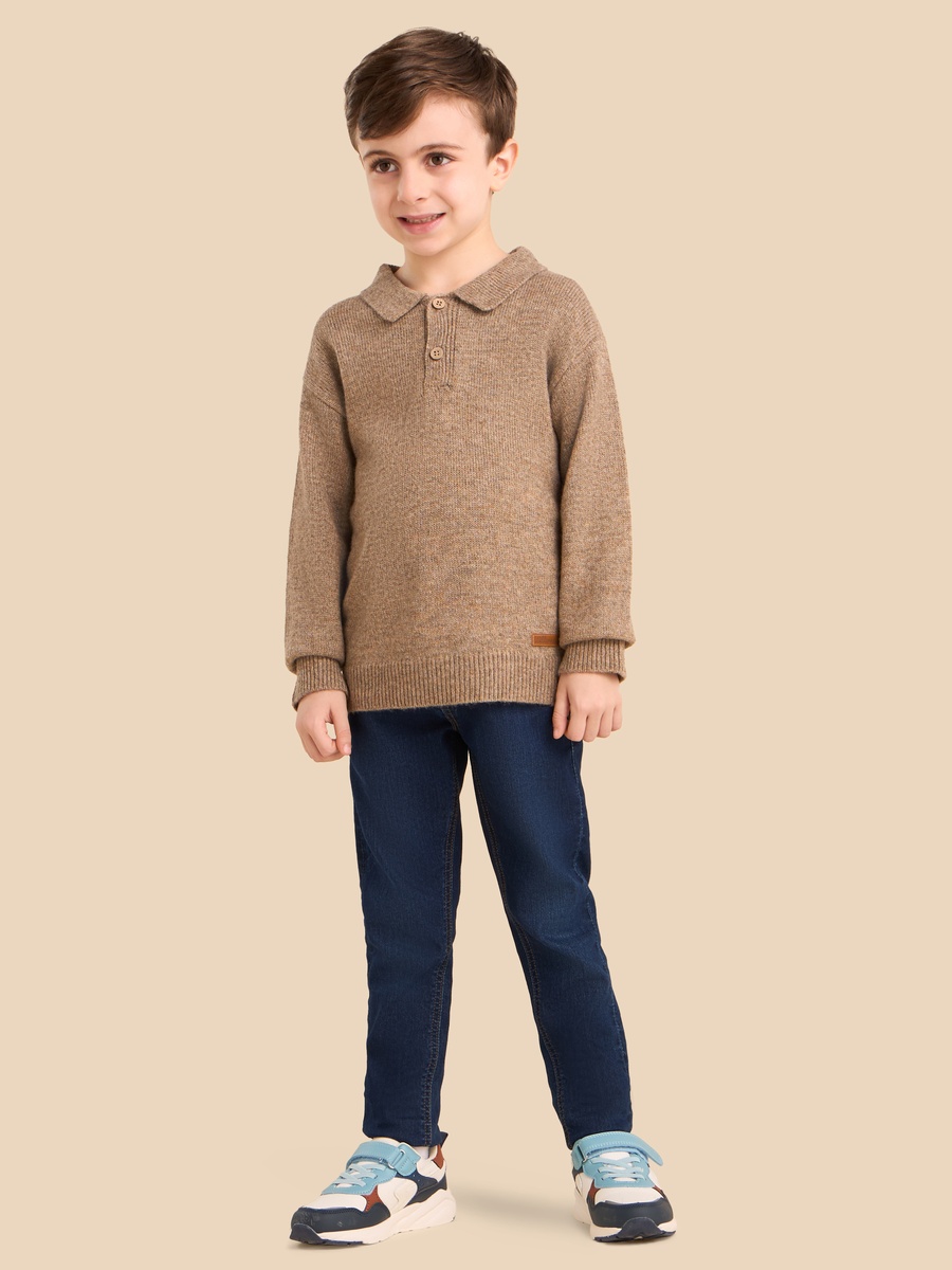 Textured Collared Sweater