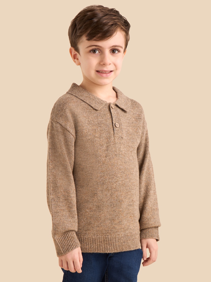 Textured Collared Sweater
