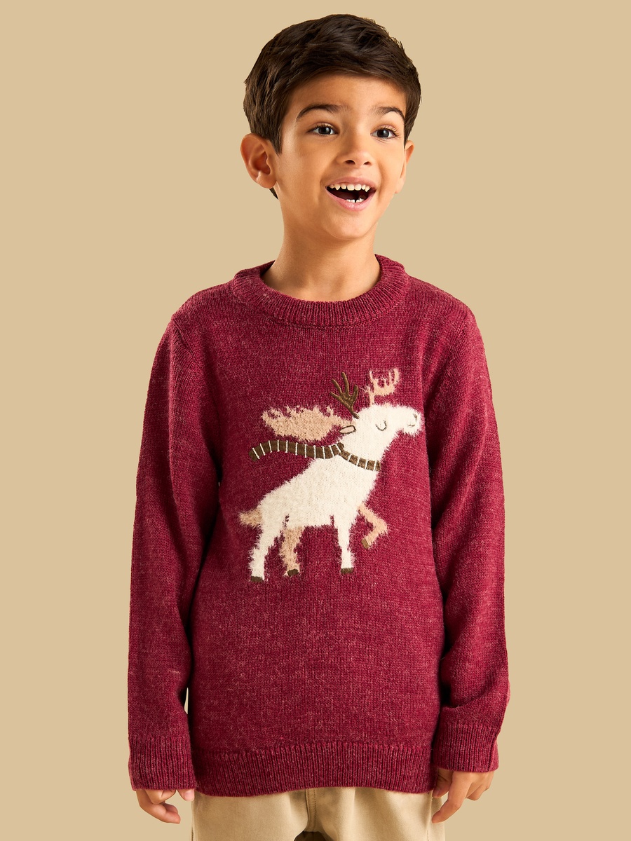 Reindeer Embroidered Sweater