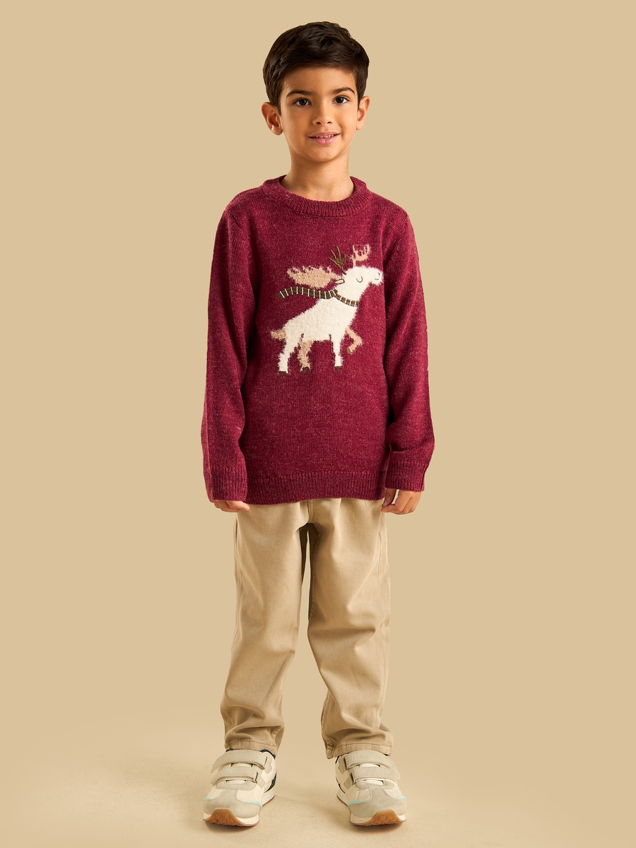 Reindeer Embroidered Sweater