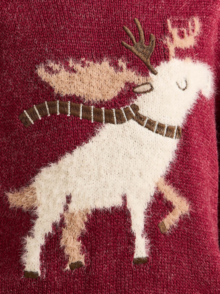 Reindeer Embroidered Sweater