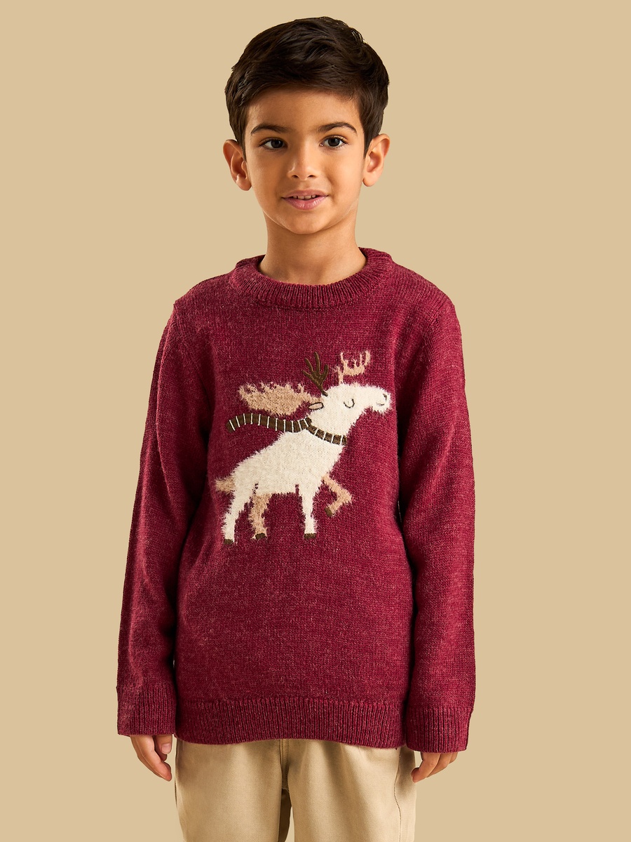 Reindeer Embroidered Sweater