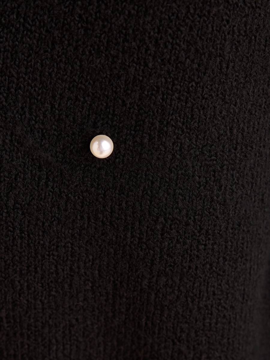 Embellished Oversized Sweater with Collar