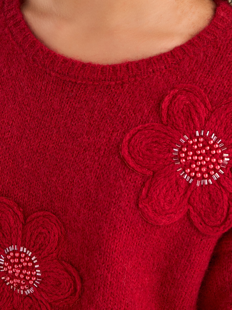 Floral 3D Applique Sweater