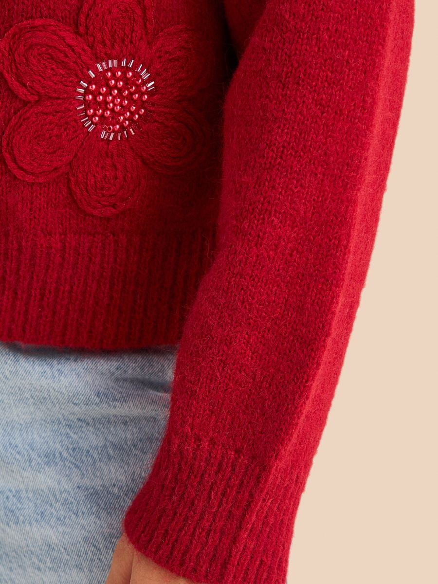 Floral 3D Applique Sweater