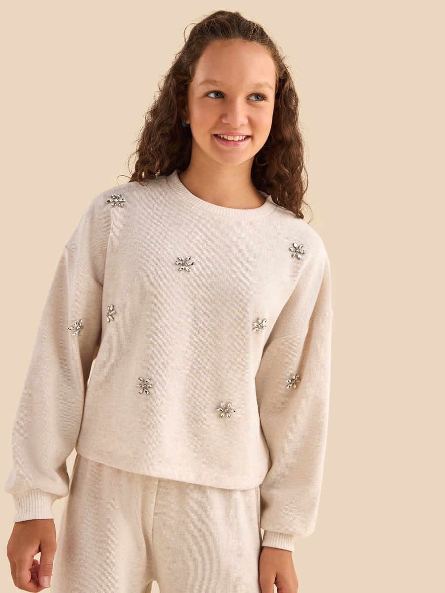 Embellished Oversized Sweater