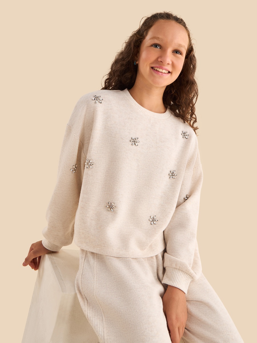 Embellished Oversized Sweater