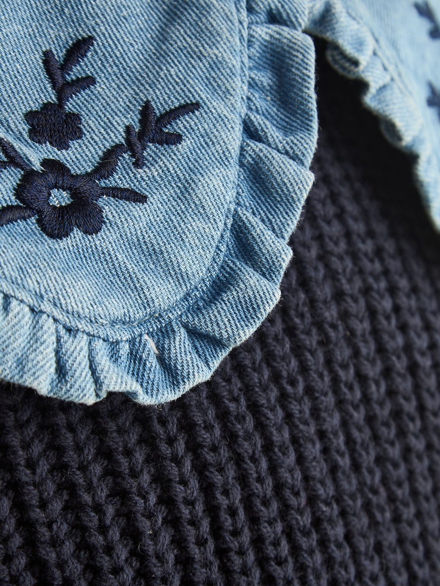 Tabard Sweater Vest with Denim Top
