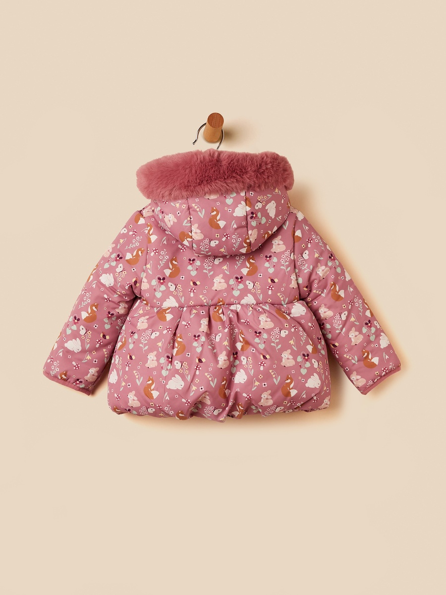 Printed Hooded Puffer Jacket