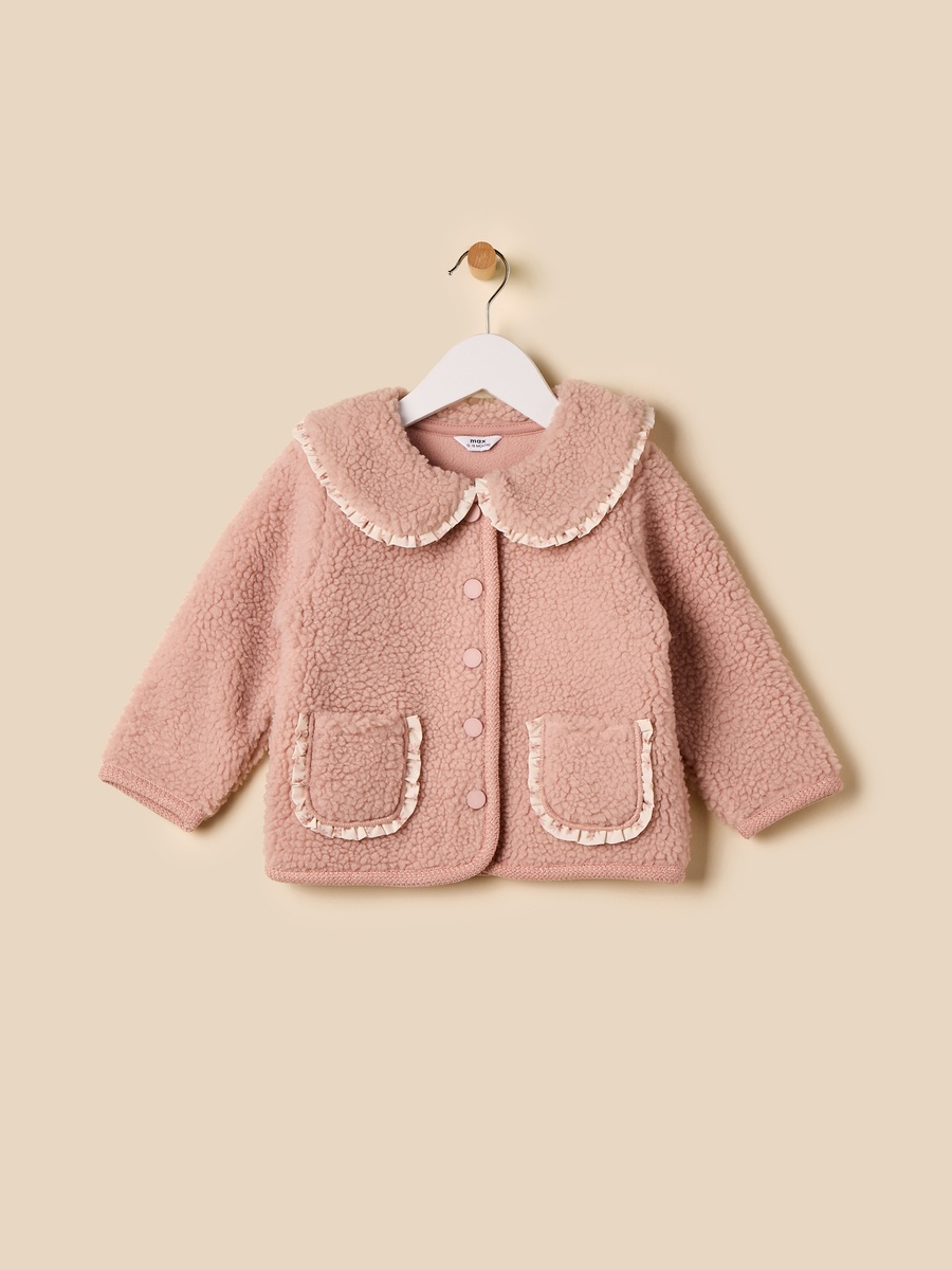 Embroidered Collar Borg Jacket