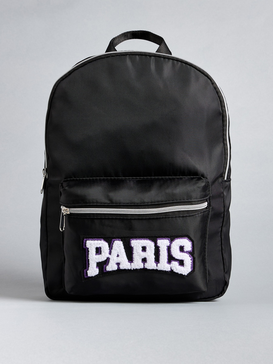 Paris Applique Backpack with Adjustable Shoulder Straps