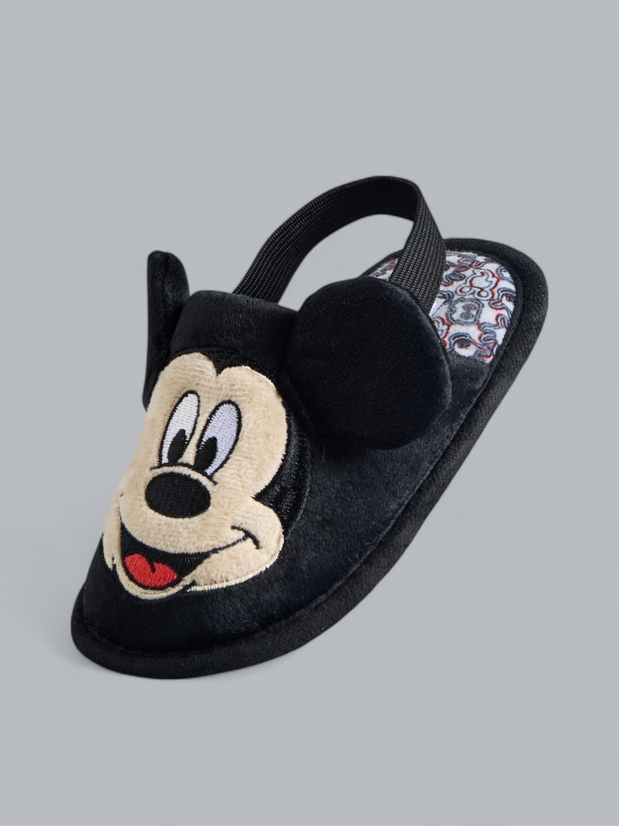 Mickey Mouse Applique Bedroom Slippers with Backstrap