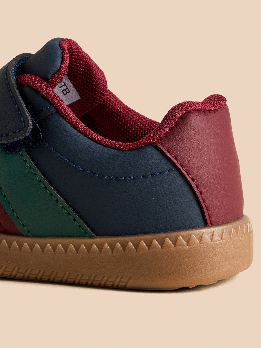 Panelled Sneakers with Hook and Loop Closure