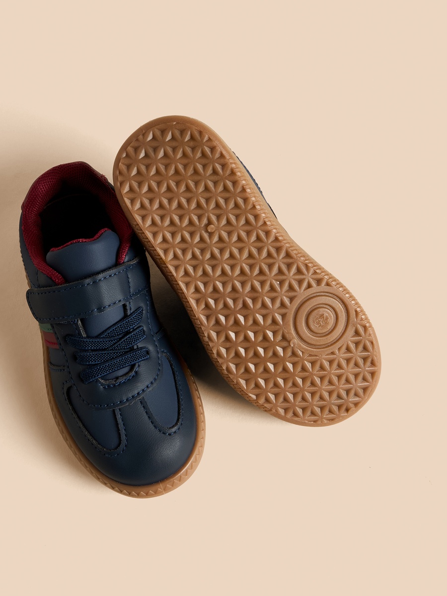 Panelled Sneakers with Hook and Loop Closure