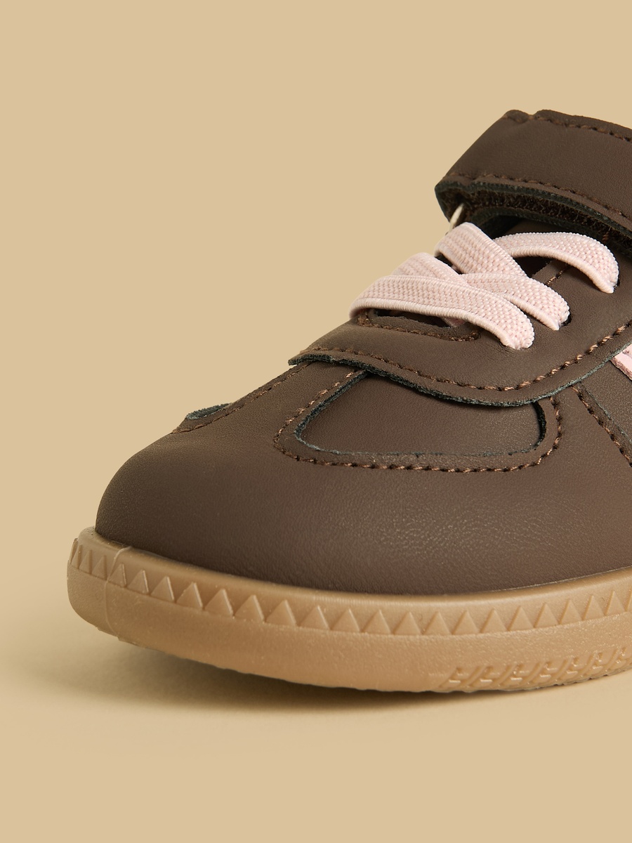 Panelled Shoes with Hook and Loop Closure
