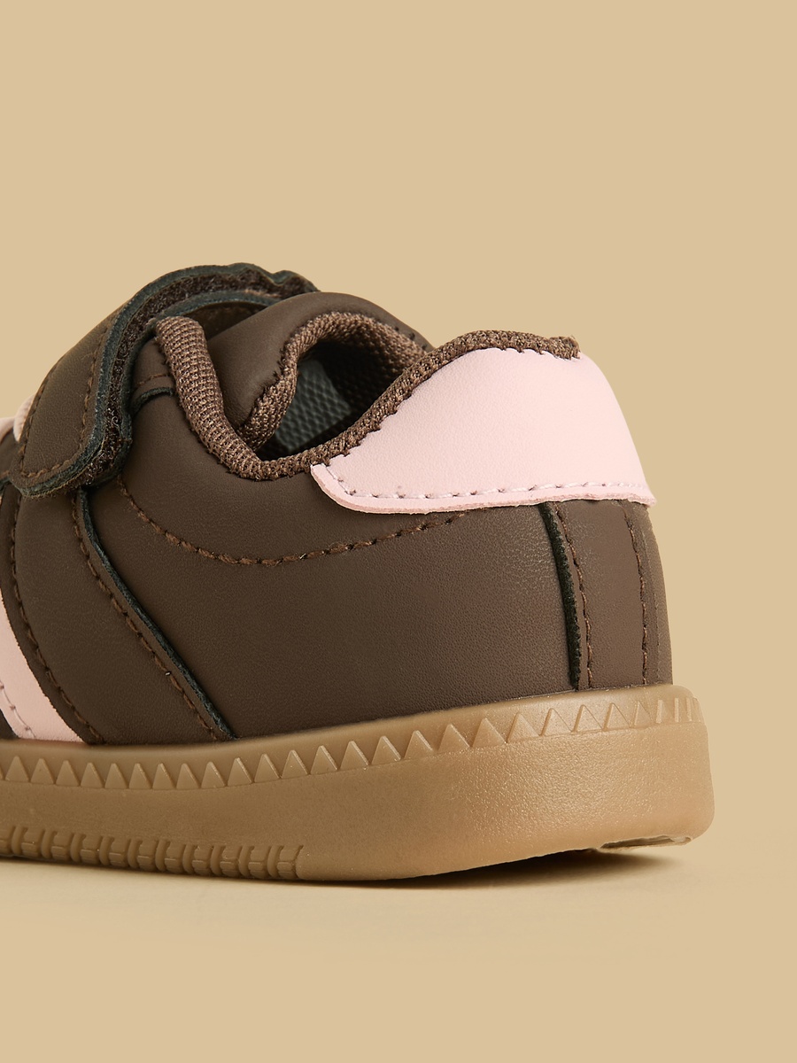Panelled Shoes with Hook and Loop Closure