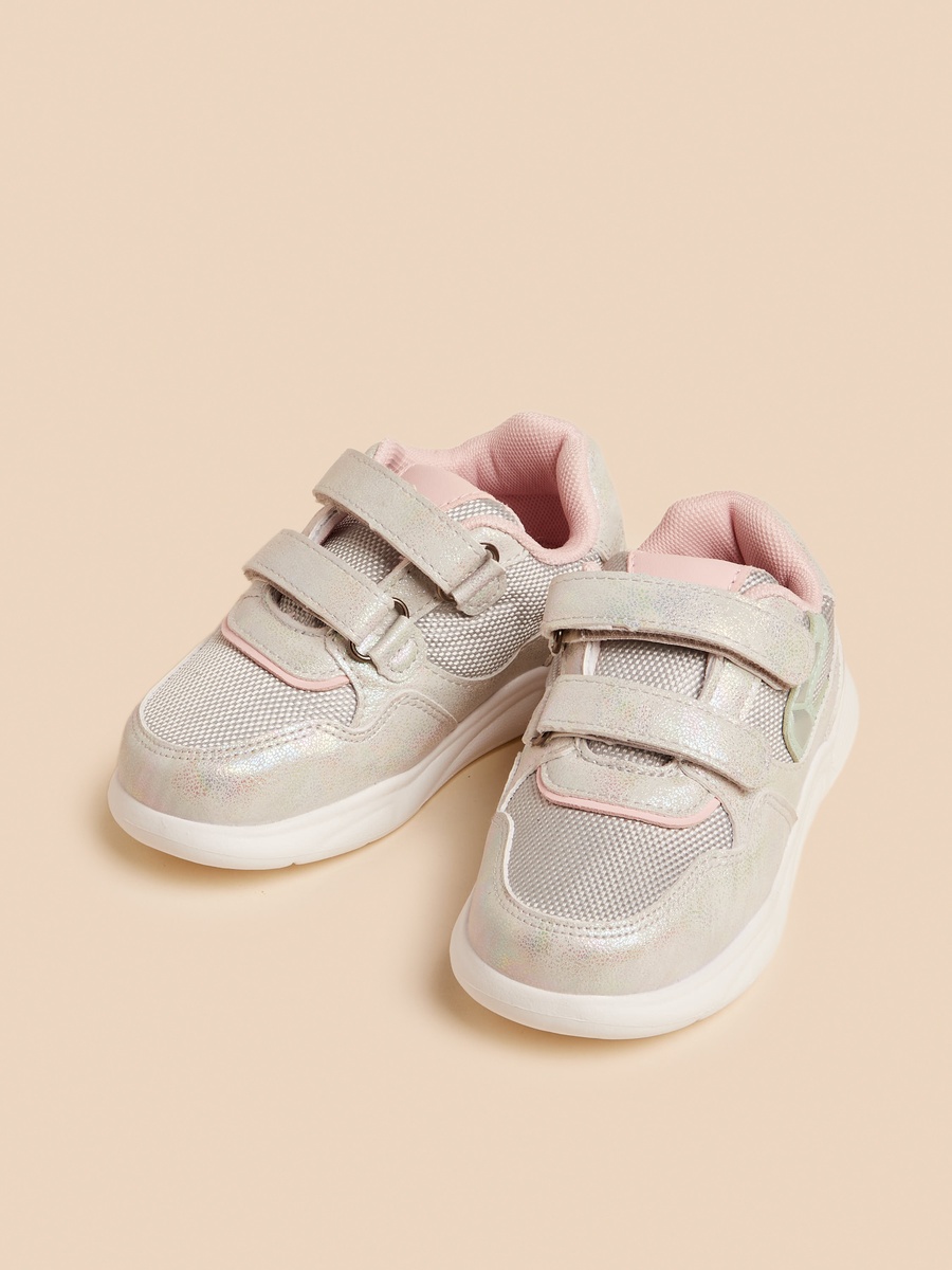 Panelled Sneakers with Hook and Loop Closure