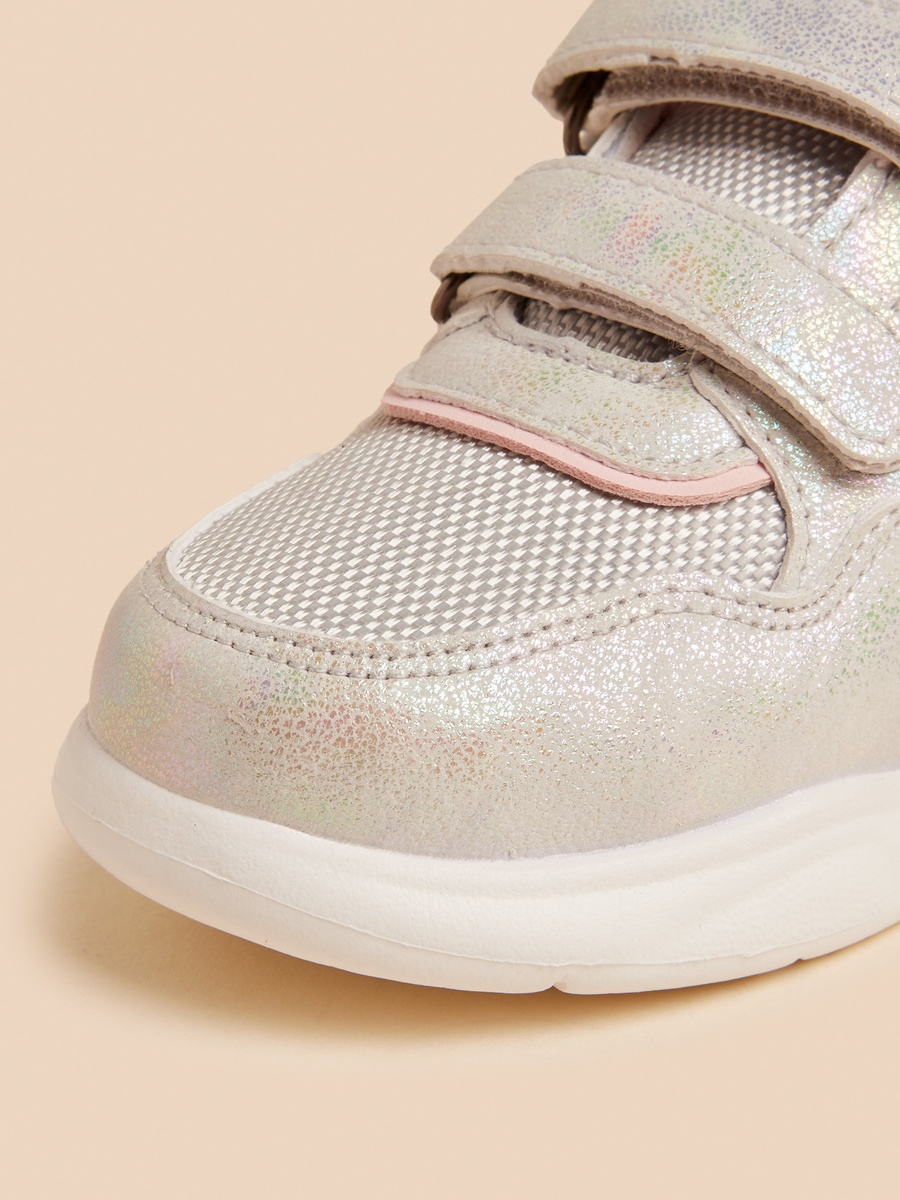 Panelled Sneakers with Hook and Loop Closure