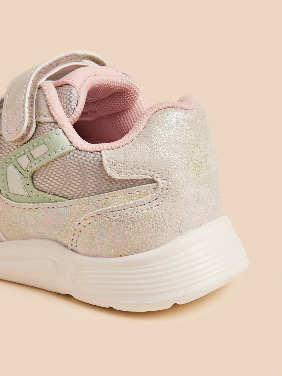 Panelled Sneakers with Hook and Loop Closure