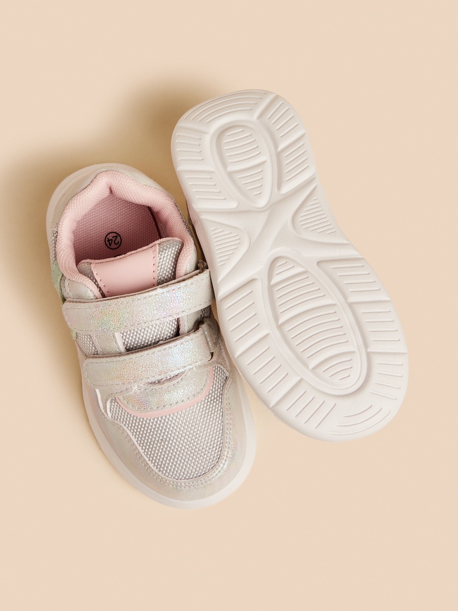 Panelled Sneakers with Hook and Loop Closure