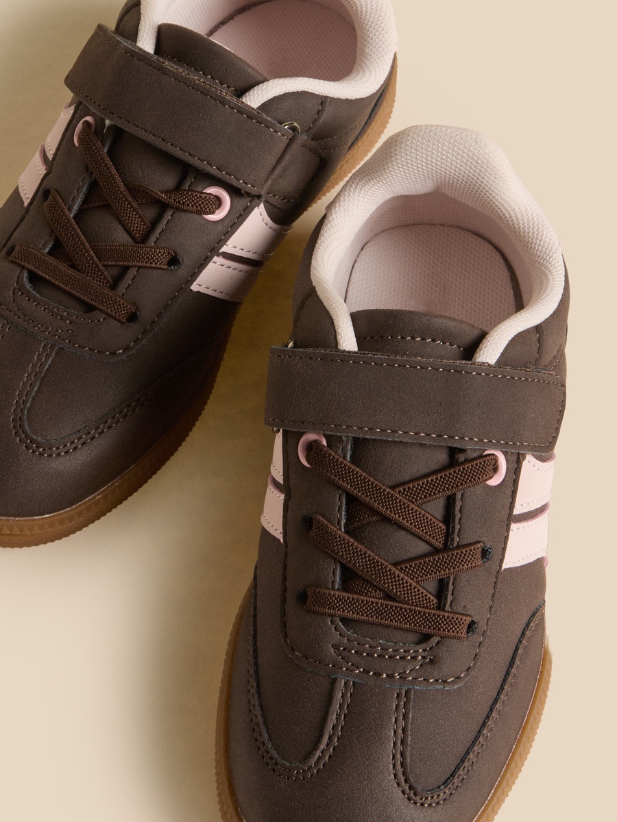 Panelled Sneakers with Hook and Loop Closure