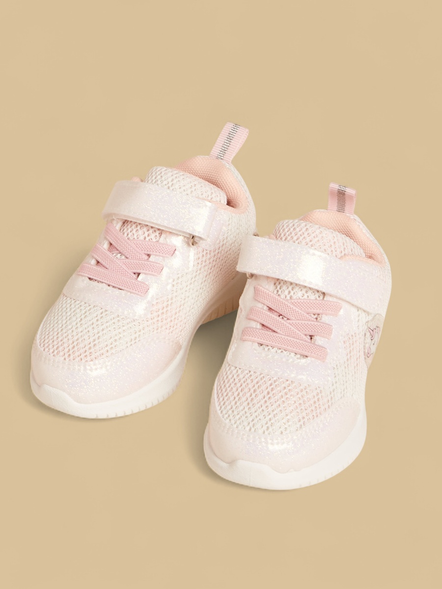 Unicorn Print Sneakers with Hook and Loop Closure