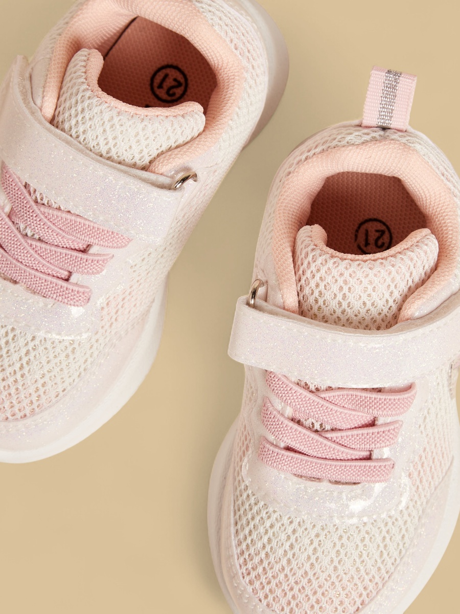 Unicorn Print Sneakers with Hook and Loop Closure