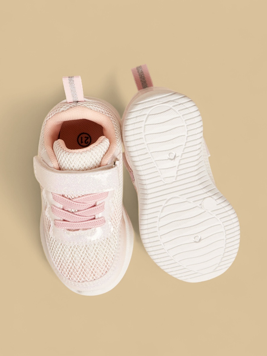 Unicorn Print Sneakers with Hook and Loop Closure