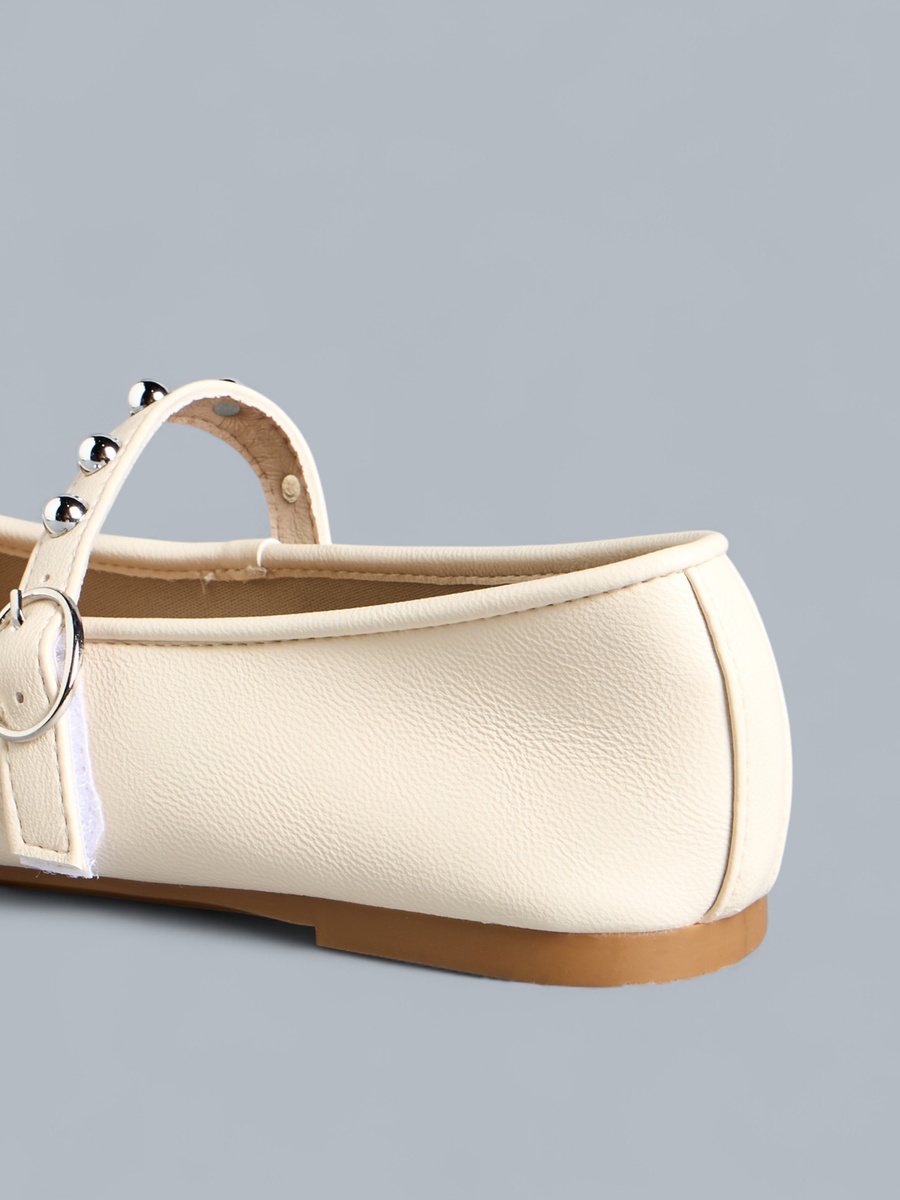 Studded Ballerina Shoes with Hook and Loop Closure