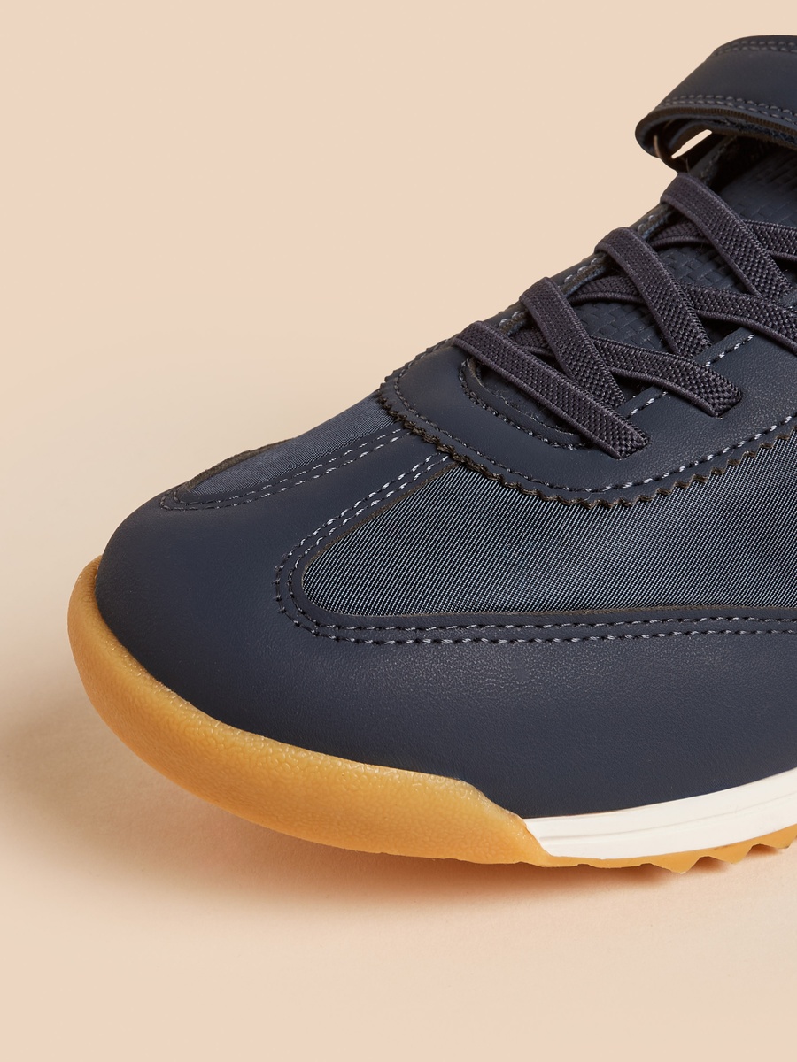 Panelled Sneakers with Hook and Loop Closure